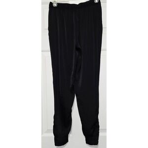 Vera Wang Black Jogger Pant Drawstring Waist Zipper Detail Lightweight S